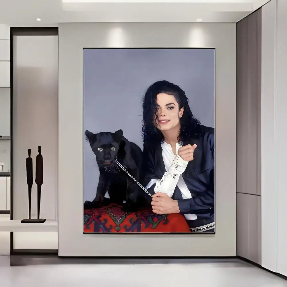 Star M-Michaels Jacksons Poster  Self-adhesive Art Waterproof Paper Sticker Coffee House Bar Room Wall Decor