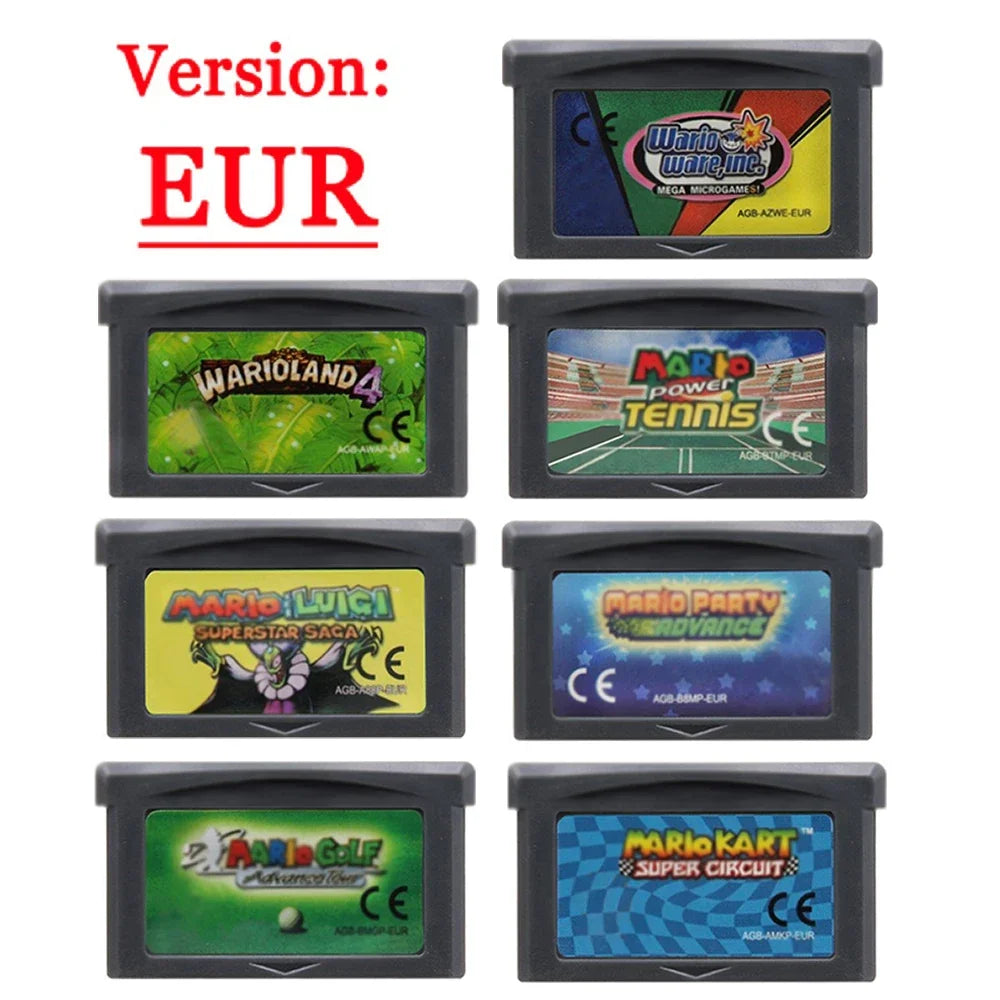 Mario GBA Games cards EUR USA Version