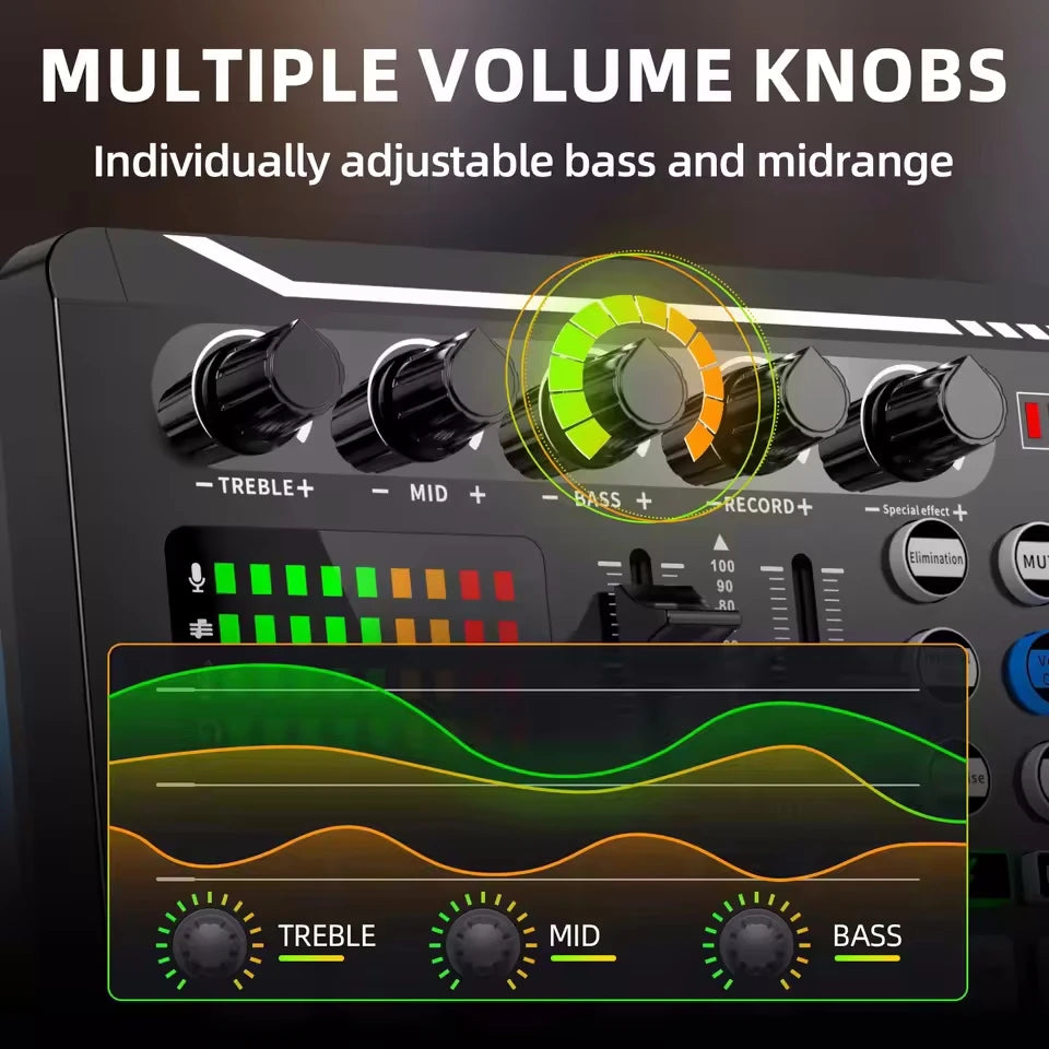 Professional Mic Microphone Wireless Sound Mixer