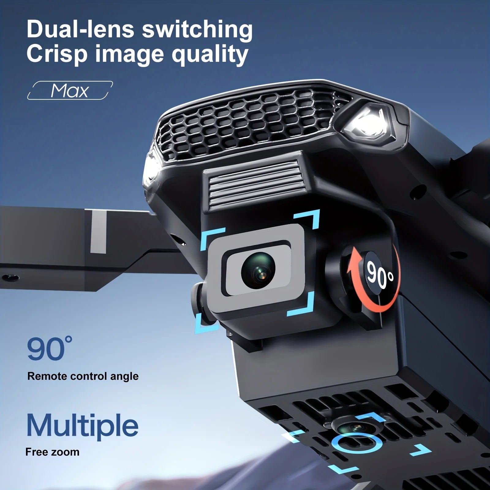 The 2026 Upgraded E88PRO MAX Foldable Drone Features Dual Cameras, Extra Batteries, an 8K Screen for Remote Control, and One-click Return-to-home Functionality. Suitable for Beginners, It's an Ideal Independence Day or Holida