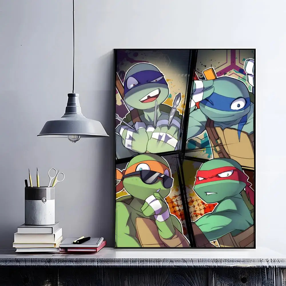 Classic Teenage Mutant Ninja Turtles Poster Posters Retro Kraft Paper Sticker DIY Room Bar Cafe Aesthetic Art Wall