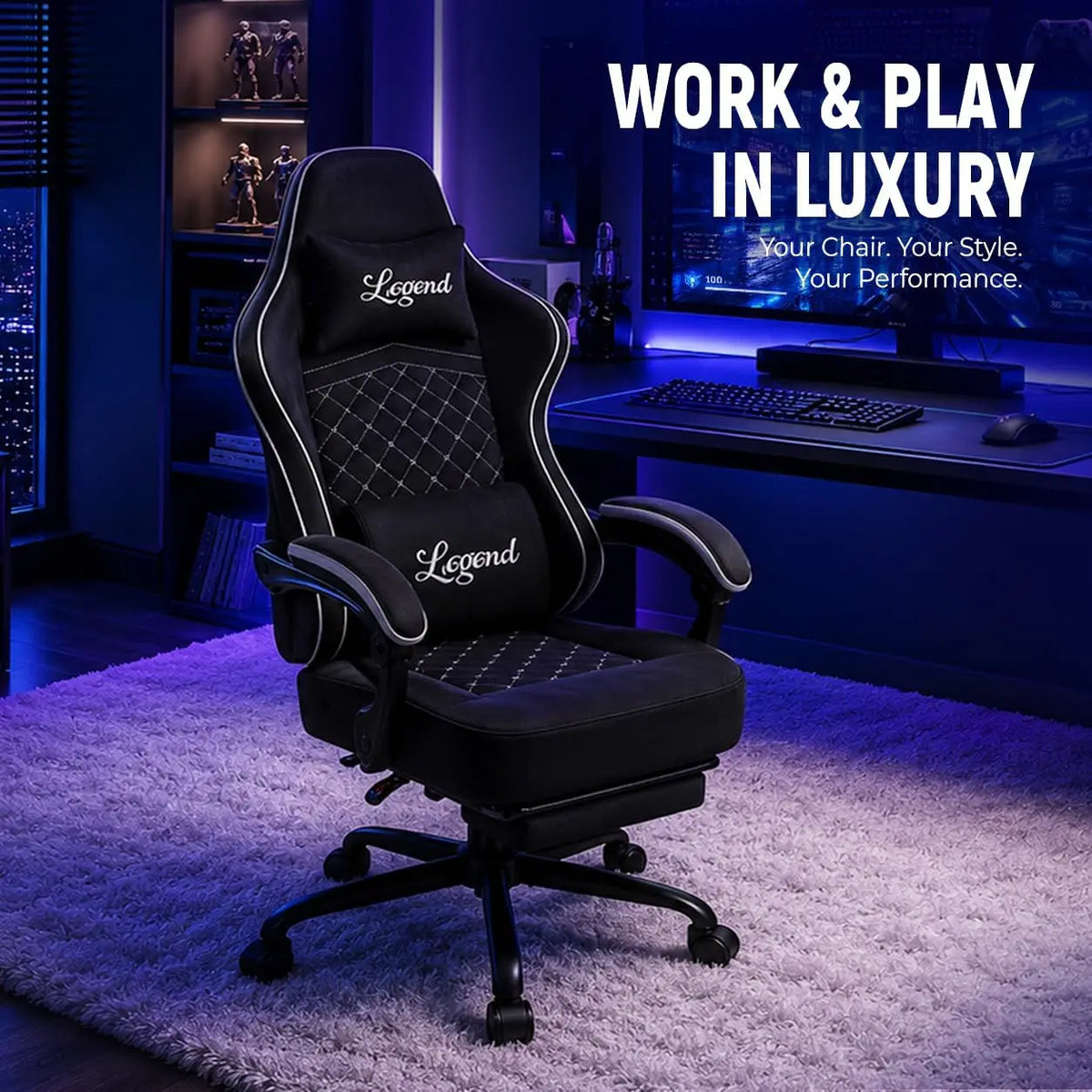 Gaming Chair for Adults with Footrest, Ergonomic Computer Chair, 330 lb