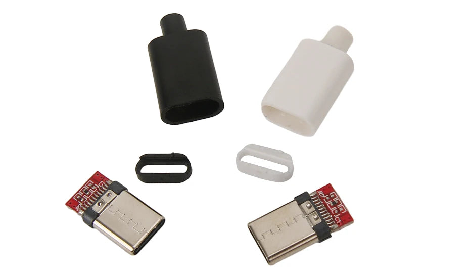 5Pcs TYPE C USB 3.1 24 Pin Male Plug Welding Connector Adapter with Housing Type-C Charging Plugs Data Cable Accessories Repair