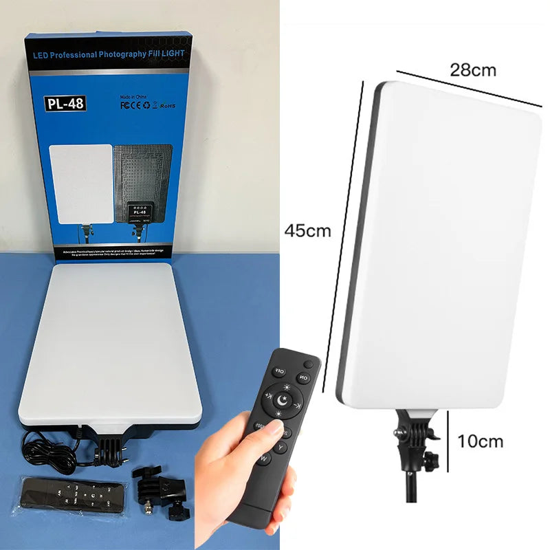 Big Size Fill Lamp Light Photo Studio LED Video Panel Photography Lighting With Tripod Stand Long Arm EU Plug For Live Stream