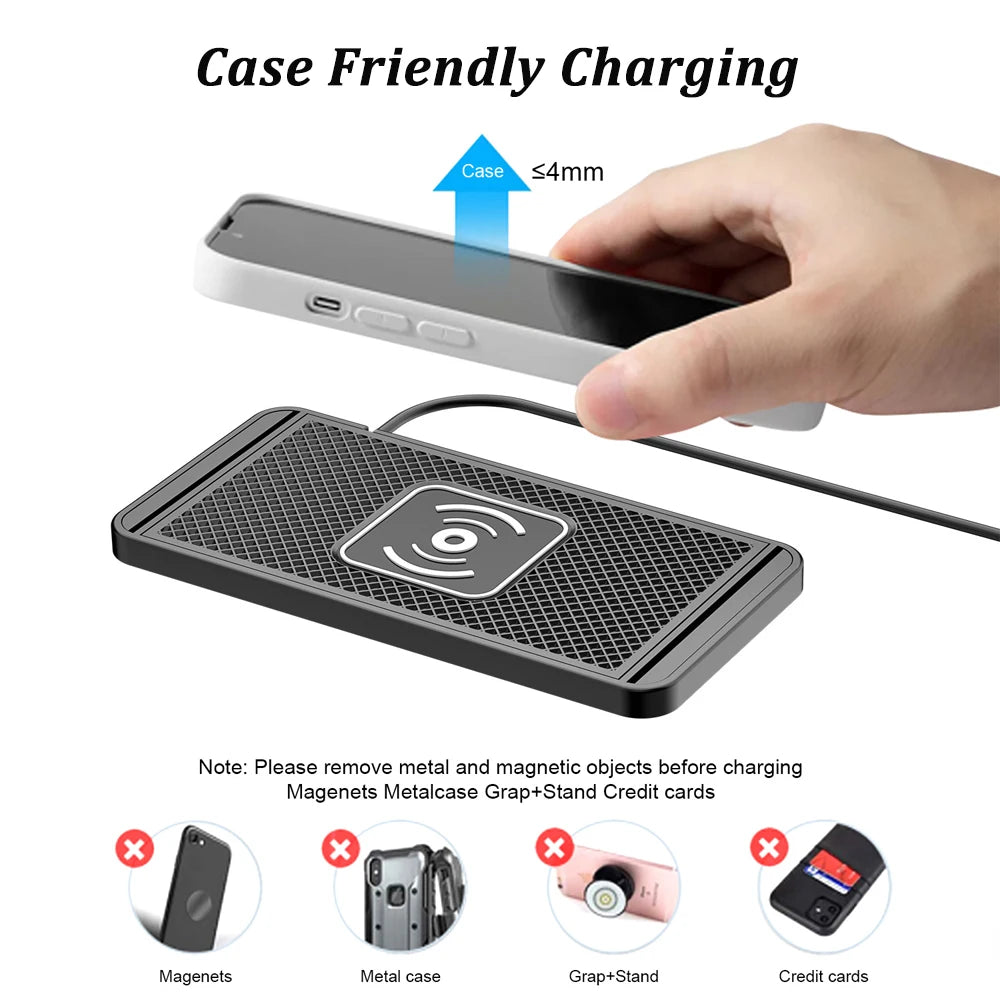 Experience hassle-free charging with this intelligent wireless charger featuring automatic sensing—perfectly compatible with Android devices for use at home or in the car!