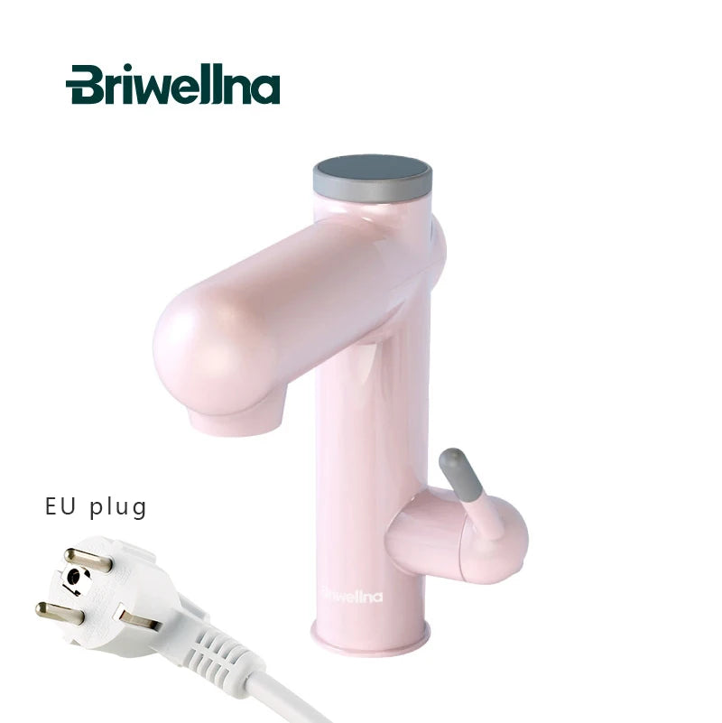 Briwellna 220V Water Heater Flowing Heater For Home Single Level Basin Faucet 2 in 1 Tankless Water Heating Tap Electric Geyser