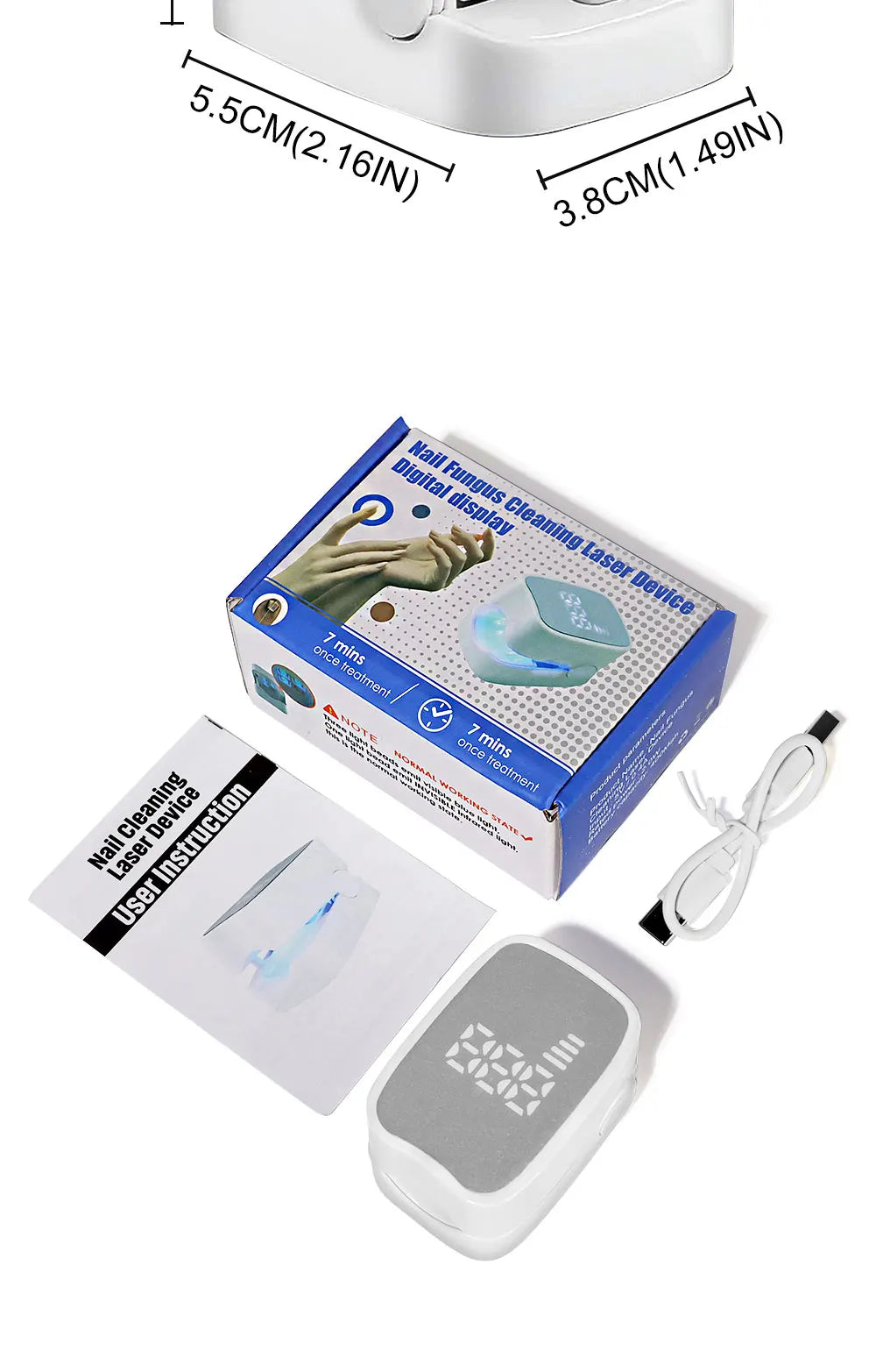 Nails Fungus Laser Treatment Device Rechargeable UV Lamp Fingernails Toenails Onychomycosis Therapy Sterilize Repair Care Tools