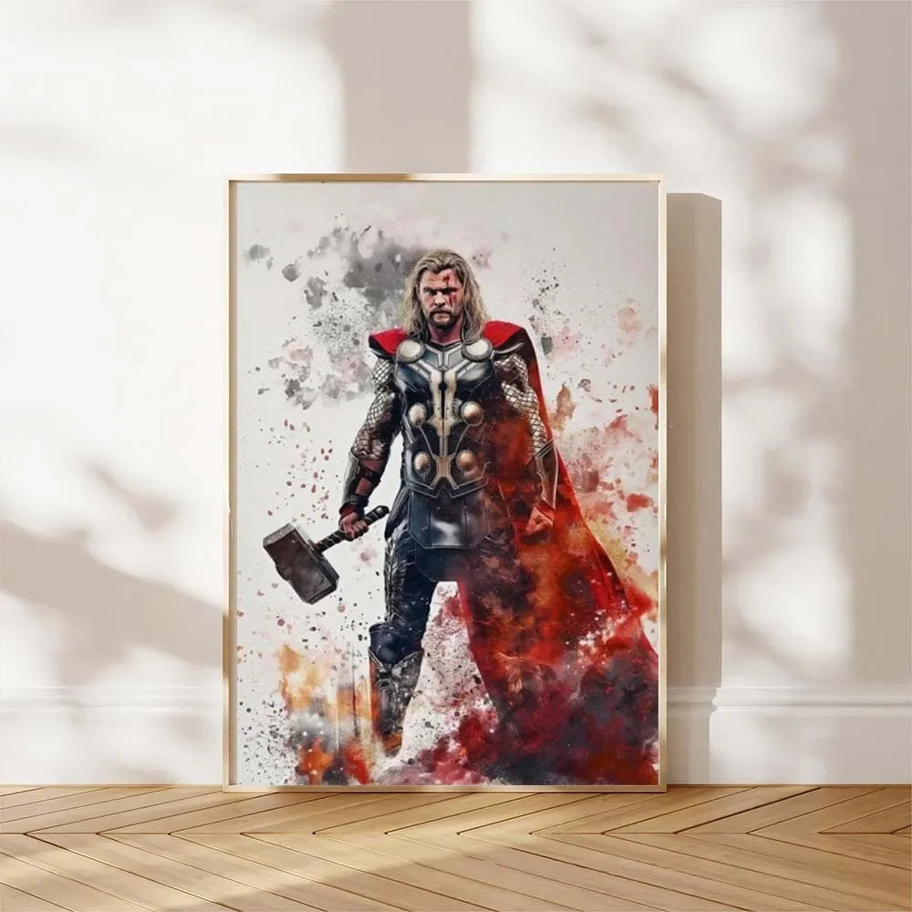 1pc frameless Watercolor Dripping Art Superheroes Prints Posters SpiderMan Iron Man Canvas Painting Marvel Wall Art for Kids Roo