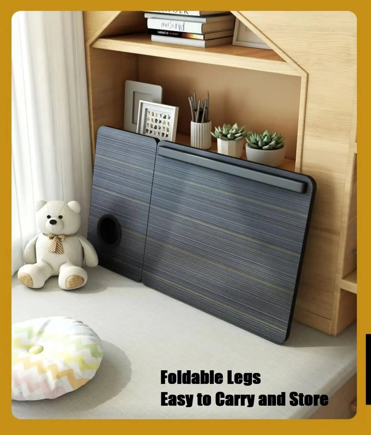 Laptop Desk for Bed Couch,Lap Desk for Laptop,Portable Laptop Stand for Desk,Small Adjustable Laptop Desk,Foldable Bed Table for Laptops and Writing, Bed Tray Table with Cup Holder