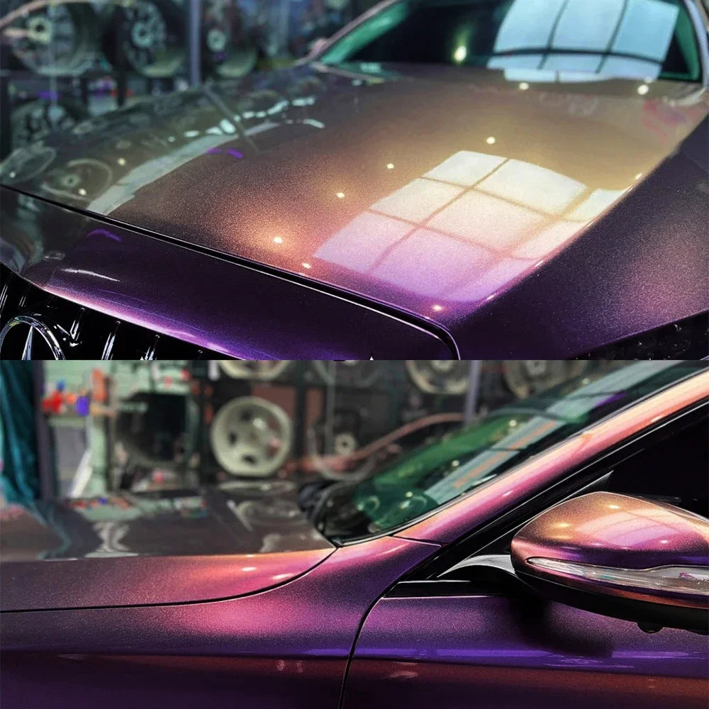 PET Diamond Purple&Gold Car Vinyl Film PVC Waterproof Scratch Resistant Sticker Motorcycle Auto Body Exterior Decoration Film