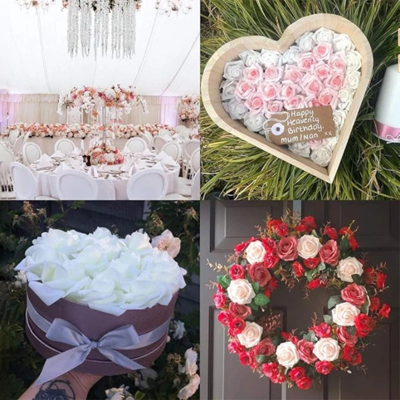 10/20/50Pcs Artificial Foam Rose Flowers PE Fake Flower for Home Room Dceor Wedding Party Halloween Thanksgiving Christmas Decor