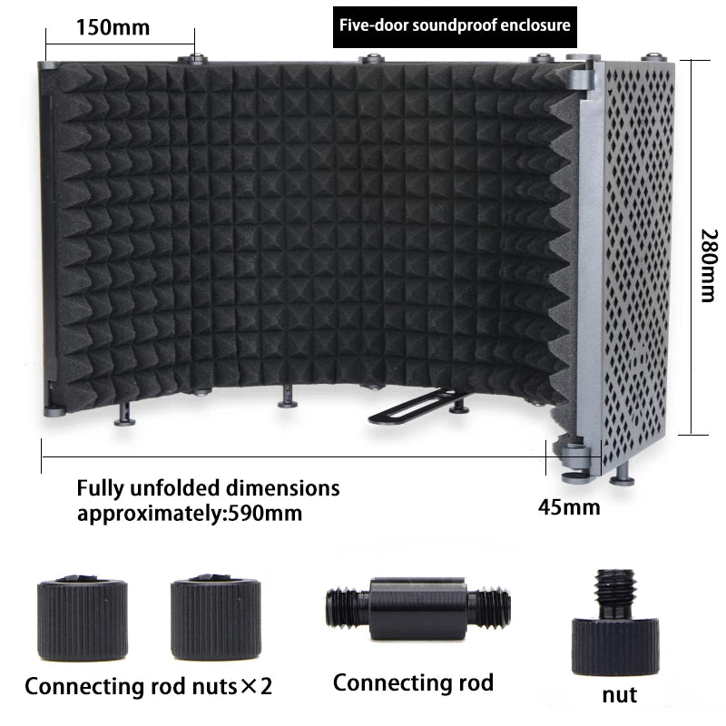 3/5, panel recording spray screen, noise-reducing and sound-absorbing microphone