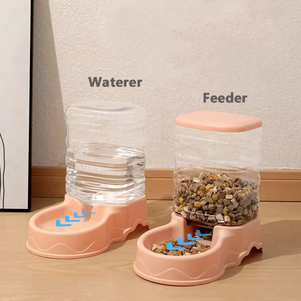 Keep your pets happy and hydrated with this automatic pet feeder and water fountain combo—fresh food and water anytime!
