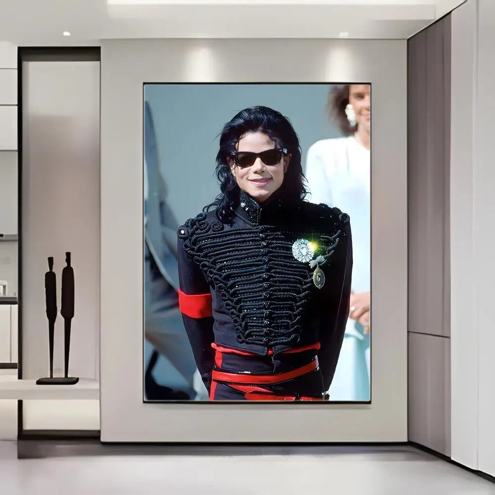 Star M-Michaels Jacksons Poster  Self-adhesive Art Waterproof Paper Sticker Coffee House Bar Room Wall Decor