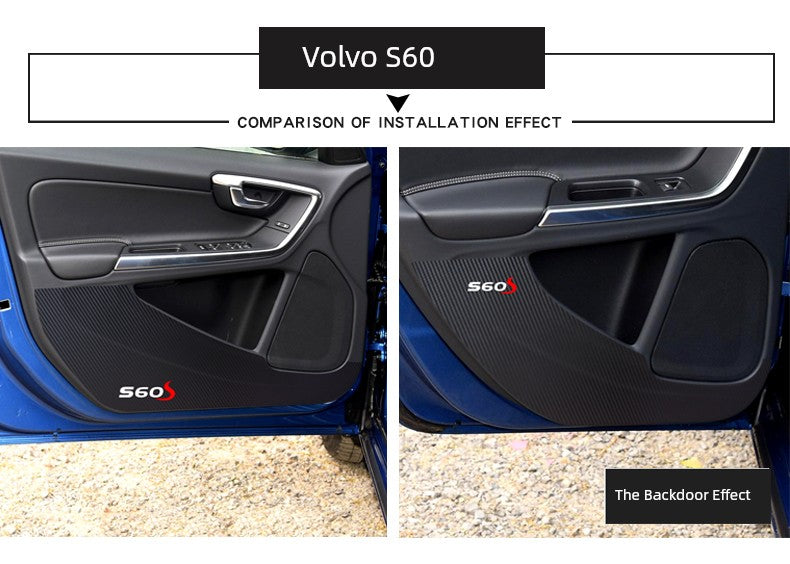Volvo XC60 Carbon Fiber Interior Car Door Kick Protection Pad
