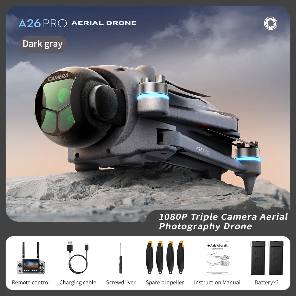 Lenovo A26 Pro GPS Drone 4K HD Excellent Imaging Flagship Triple Camera FPV Brushless Obstacle Avoidance Foldable Quadcopter
