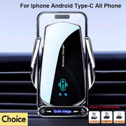 Keep your phone powered and secure on the road with this wireless car charger and mobile phone holder—all-in-one convenience!