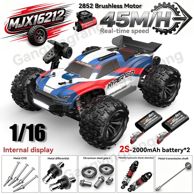 HYPER GO MJX14303 14304 1/14 Scale Brushless RC Car 2.4G Remote Control 45km/h High Speed Off-road 4WD RC Truck Hobby Toy