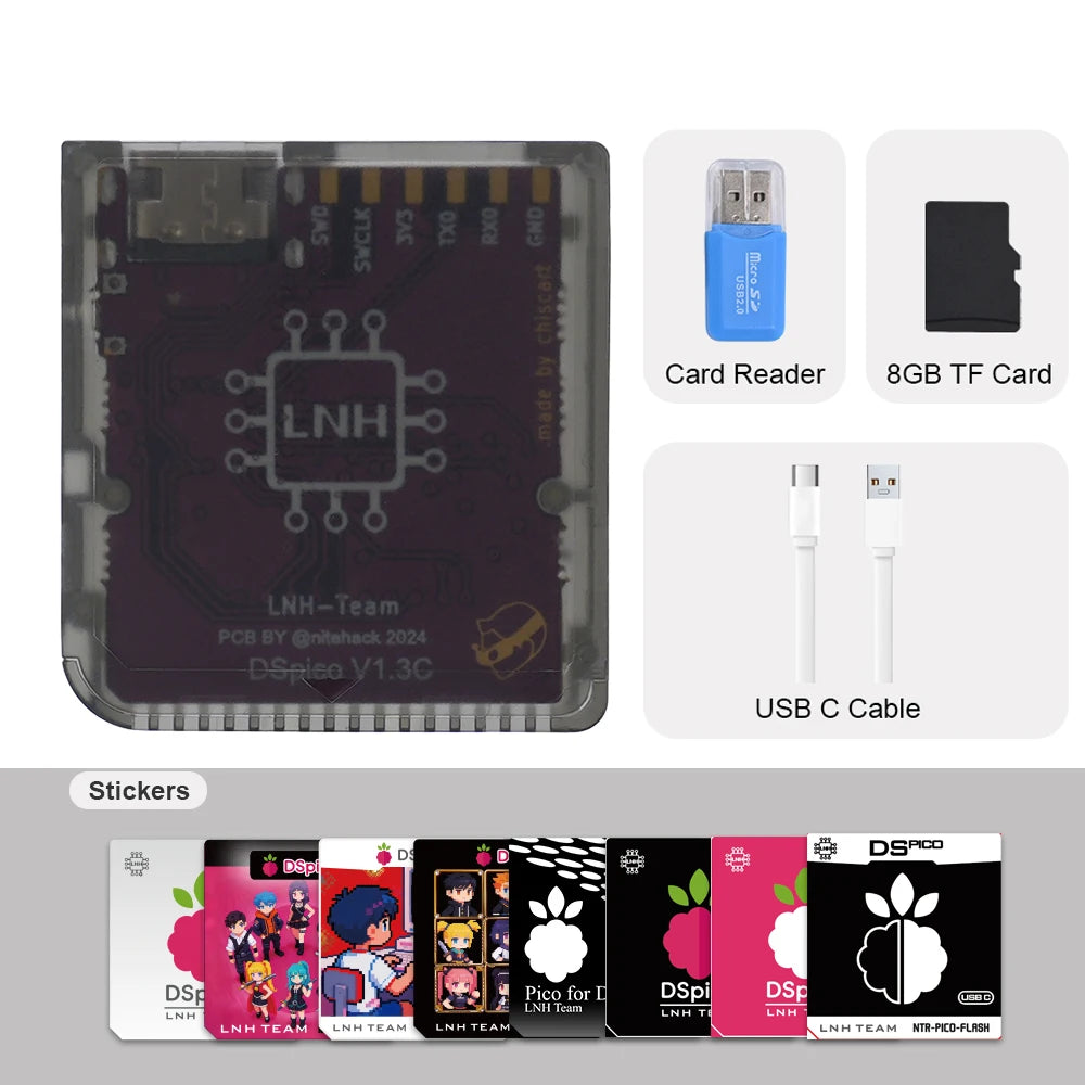 Chiscart  DSpico USB C Version Game Cartridge For NDS NDSL DSi 3DS Consoles