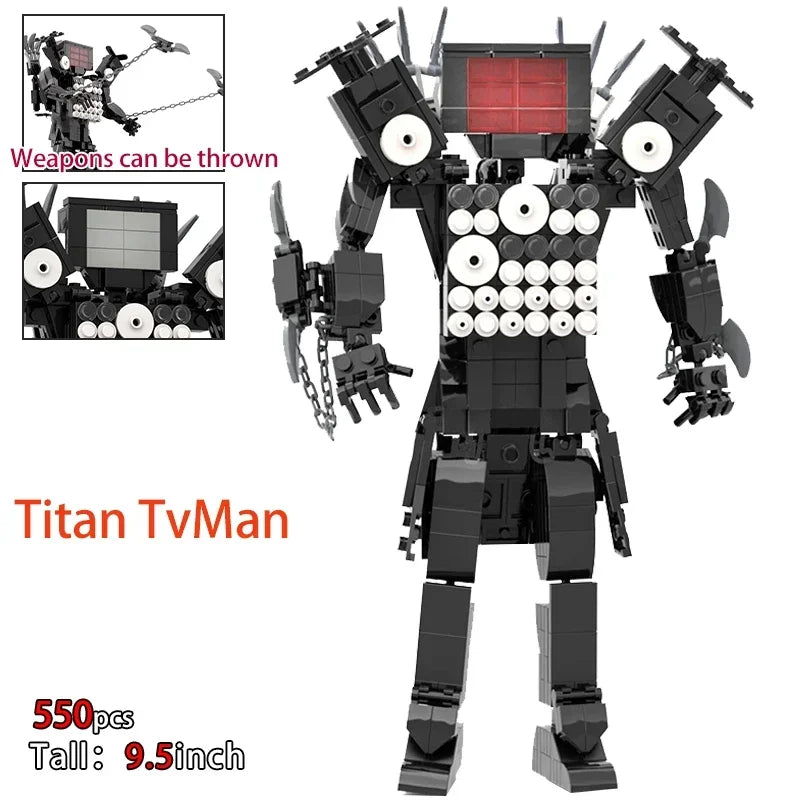 Moc Skibidi Toilet Action Figures Model Building Blocks Camerman Titan Speakerman Surveillance Man TVMan Boys Toys For Kids Gift