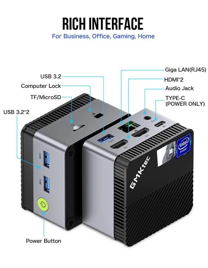 GMKtec Mini PC GMK G5 NUCBOX Intel N97 system Window 11Pro DDR5 4800MHz WIFI 5 BT 5.0 GMKtec Mini Pc