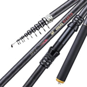 2.7M 3.6M 4.5M 5.4M 6.3M 7.2M Carbon Telescopic Rock Fishing Rod Ultra Light Rod Lure Carp Travel Ocean Spinning Fishing Rod