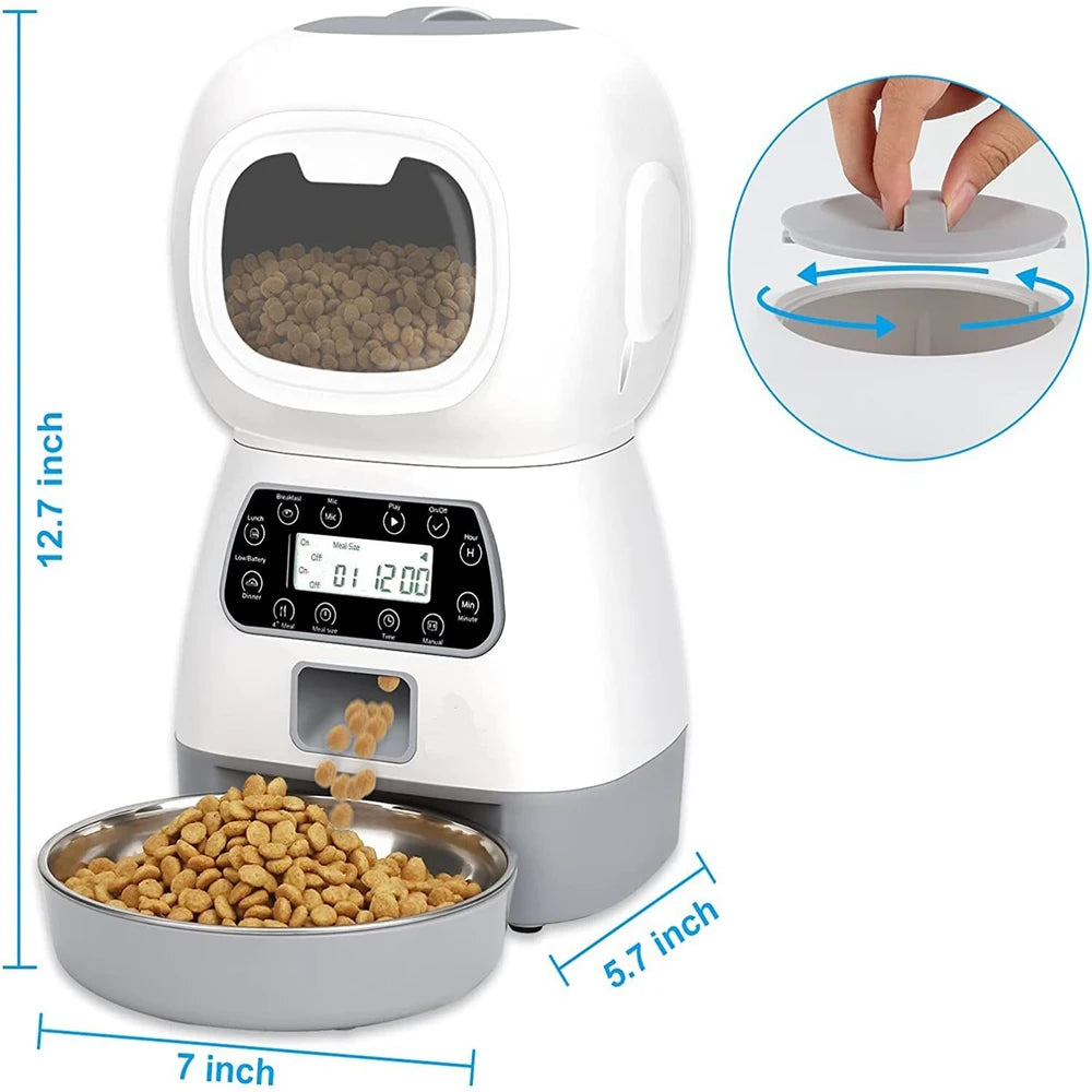 Keep your furry friends well-fed on schedule with this automatic pet feeder featuring a smart timer and durable stainless steel bowl—perfect for cats and dogs!