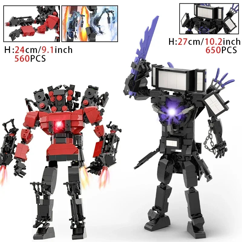 Moc Skibidi Toilet Action Figures Model Building Blocks Camerman Titan Speakerman Surveillance Man TVMan Boys Toys For Kids Gift