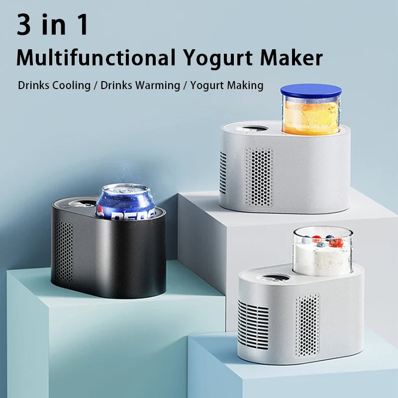 3 In 1 Smart Yogurt Maker Electric Heating Cooling Cup for Home Office Milk Coffee Cup Warmer Cooler Mini Desktop Fridge Cup