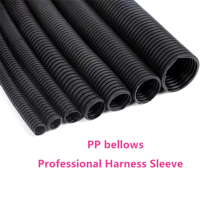 Keep your cables safe and organized with this insulated corrugated plastic pipe—ideal as a protective sleeve and threading hose for wires!