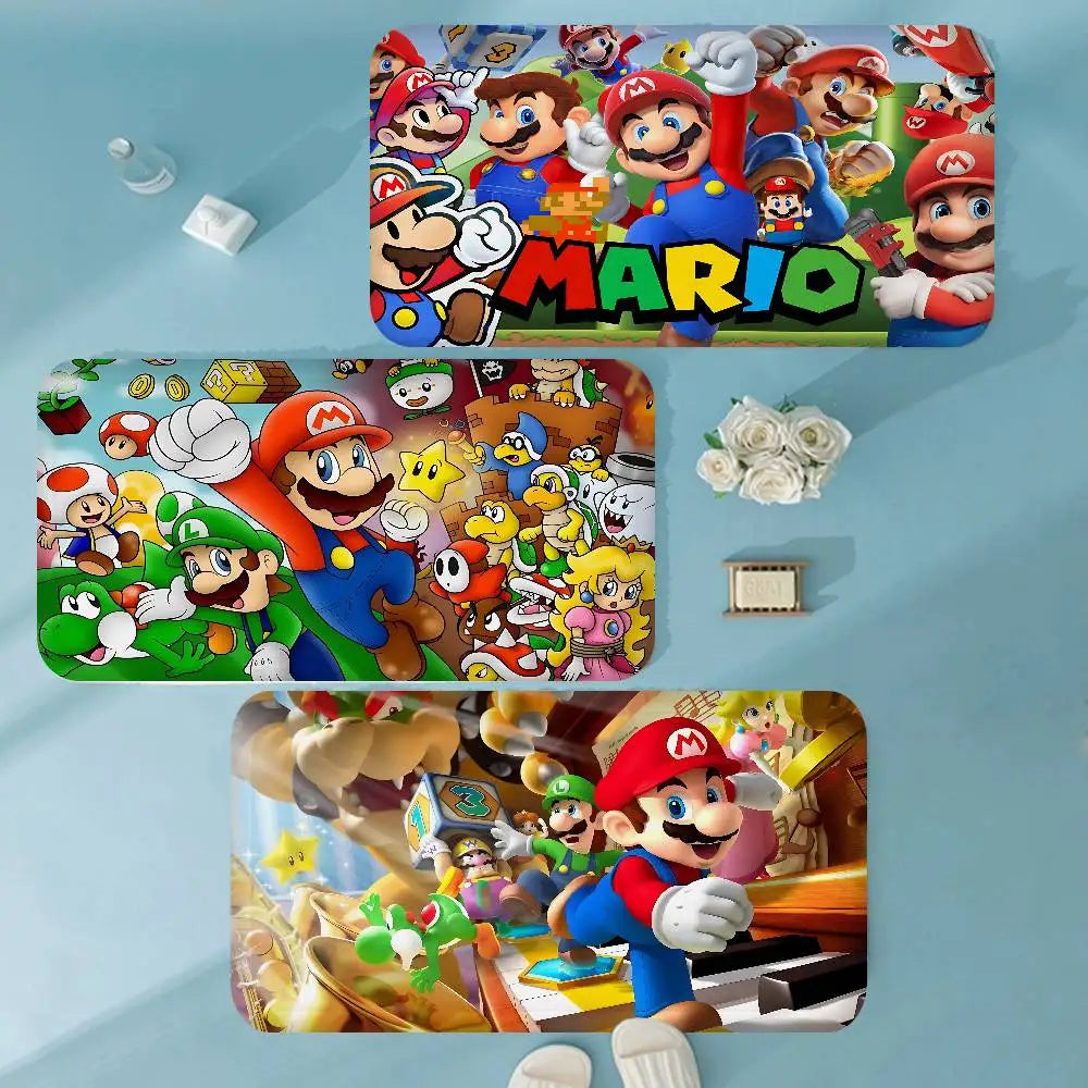 Super Game M-Marios Door Mat Kids Room Bedroom Decoration Balcony Anti-Slip Doormat Living Room Doormat Area Rug