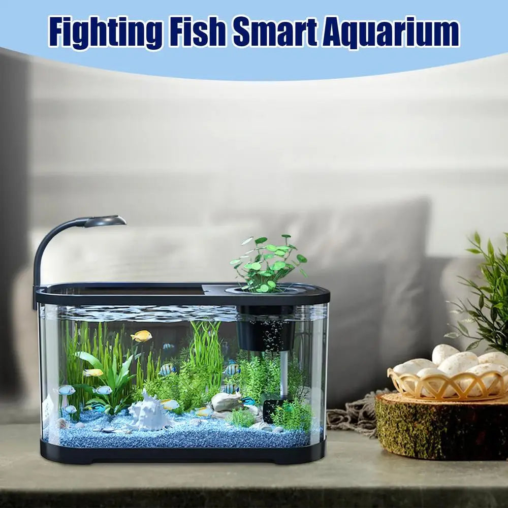 Fish tank Aquarium Kit Small Beginner Fish Tank Decorative Fish Tank For Terrapin Tortoise Turtle Household Clear Aquarium