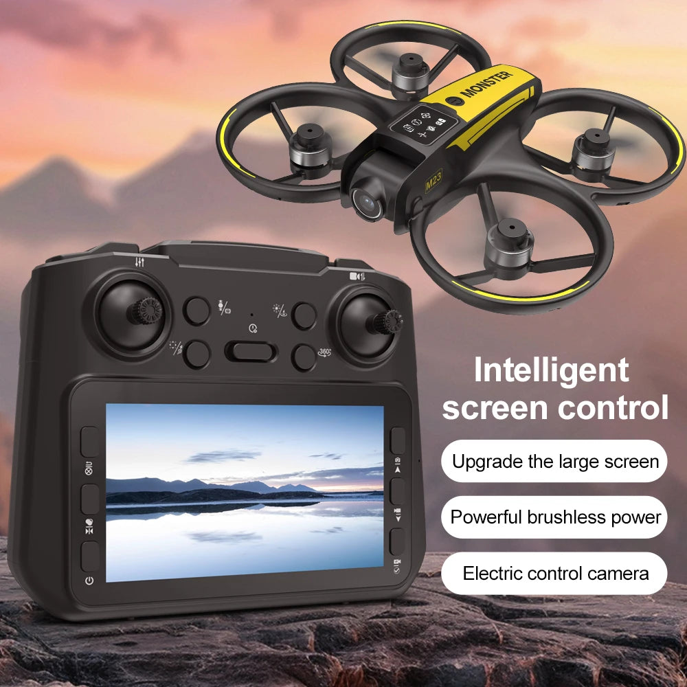 The new drone features a 4.5-inch display screen, one-click rolling, and dual-camera optical flow intelligent positioning