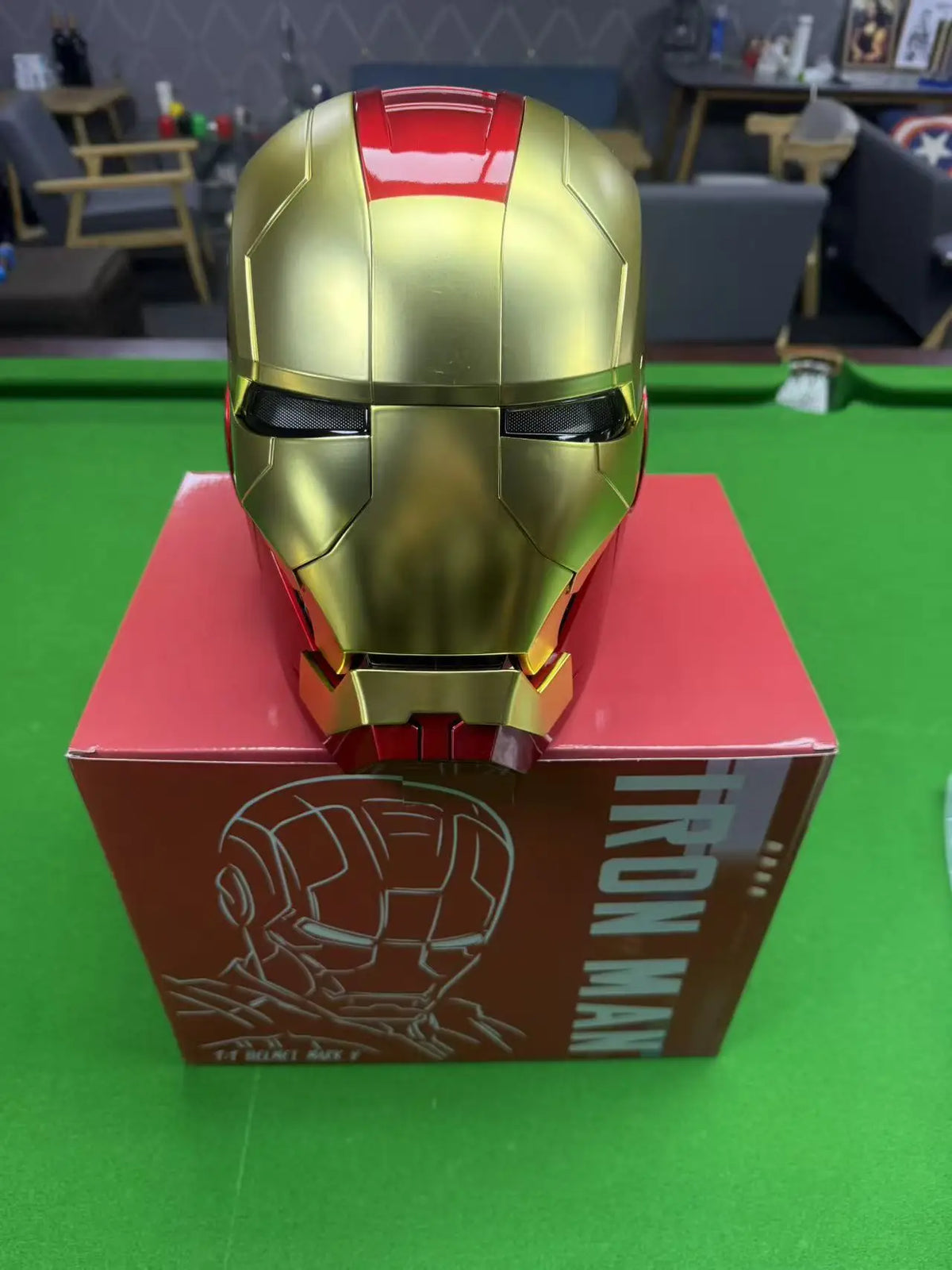 Iron Man Mk5 Helmet 1:1 Wearable Voice Control 3 Modes LED Light Jarvis Mask Open/Close Adult Cosplay Collectible Gift
