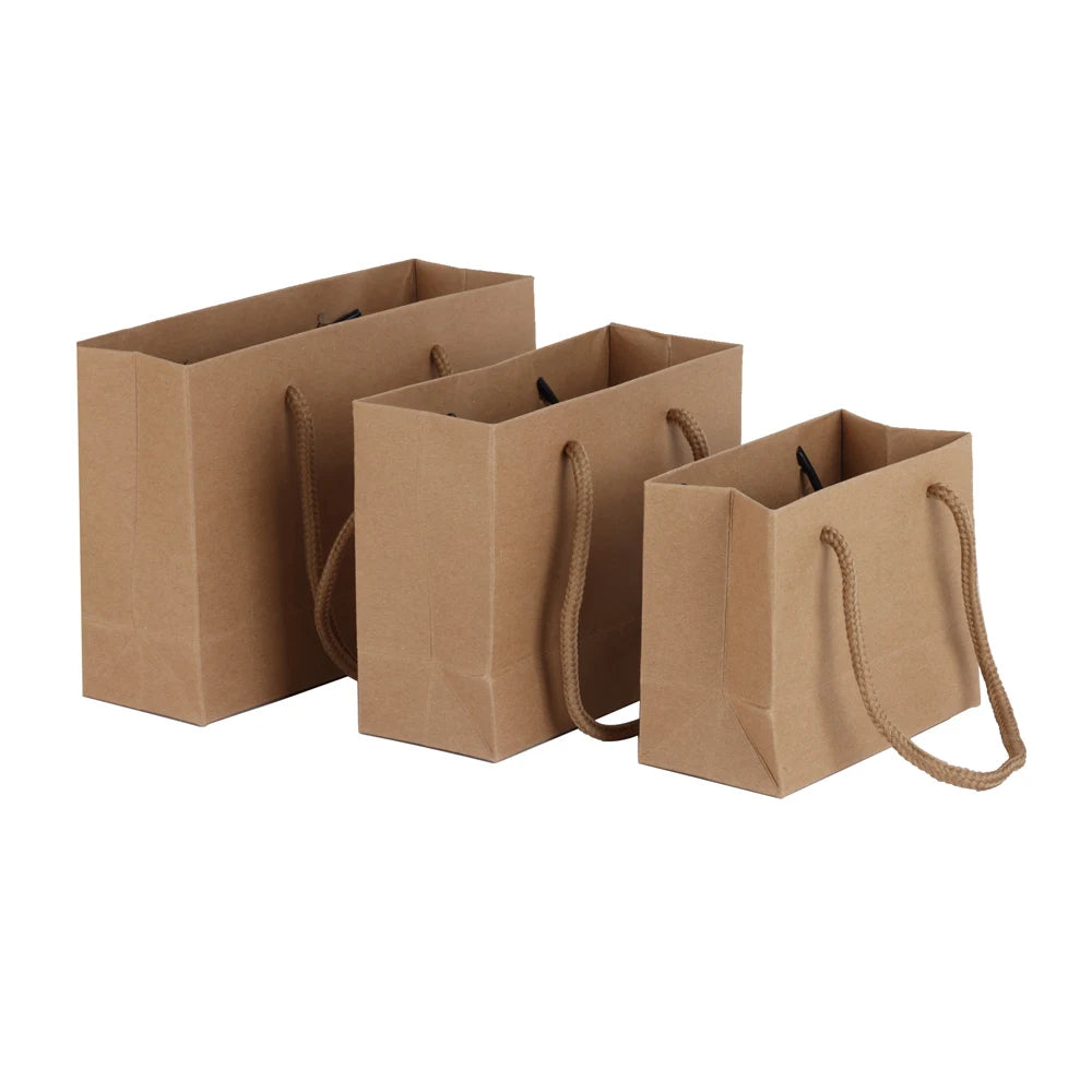 5/10PCS Black White Pink Color Small Kraft Gift Bags With Rope Handles for Party Gift Wrapping Favor Bag Paper Packing Gift Bags