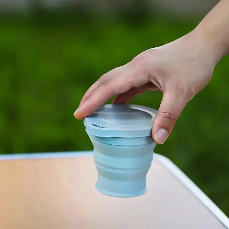 Outdoors Silicone Folding Cup with Hanging Hole Creative Water Travel Portable Washing Fashion Travel Silicone