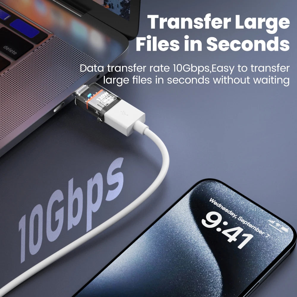 Type C To USB A OTG Adapter USB 3.2 to Type C Fast Charging Connector For iPhone 15 16 Macbook iPad Huawei P60Xiaomi