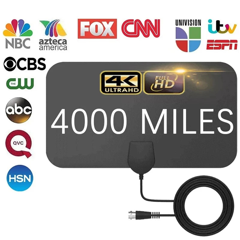 TV Antenna Smart TV Digital Antenna For HDTV 4K 1080P Signal Amplifier Enhancement 500 Miles Range 4k TV Antenna Digital Signal