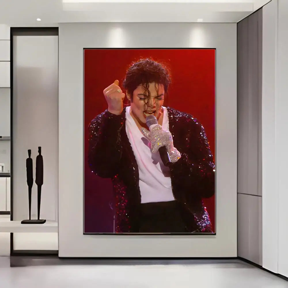 Star M-Michaels Jacksons Poster  Self-adhesive Art Waterproof Paper Sticker Coffee House Bar Room Wall Decor