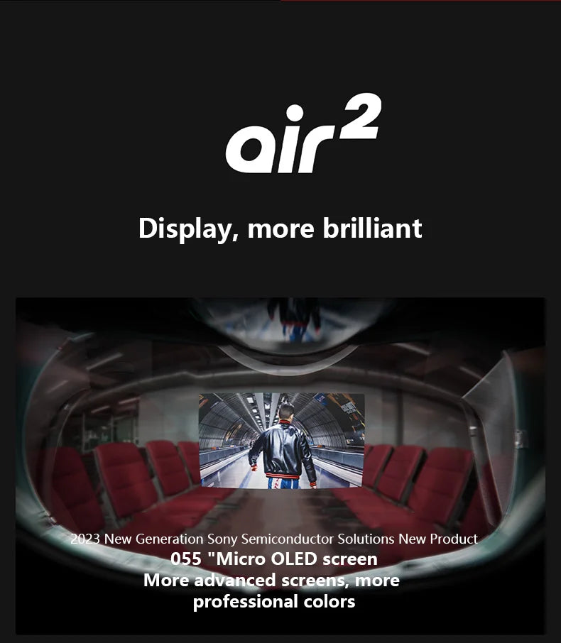 Original XREAL Air 2 Smart AR Glasses 130 Inch Micro OLED Big Screen 120Hz 1080P View for Phone Computer Not VR Virtual Reality