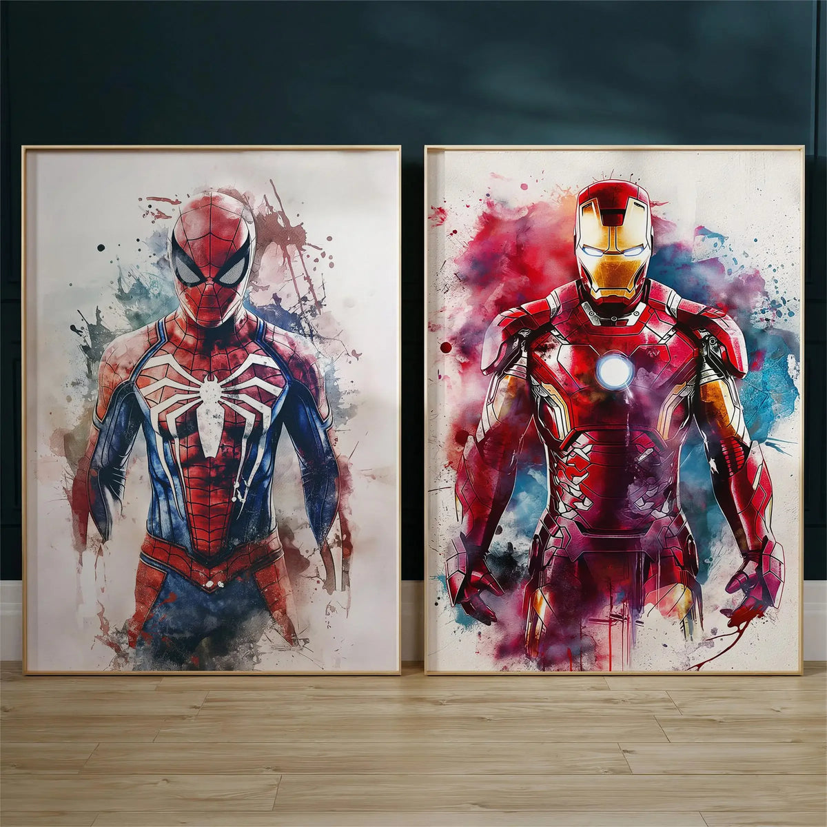 1pc frameless Watercolor Dripping Art Superheroes Prints Posters SpiderMan Iron Man Canvas Painting Marvel Wall Art for Kids Roo