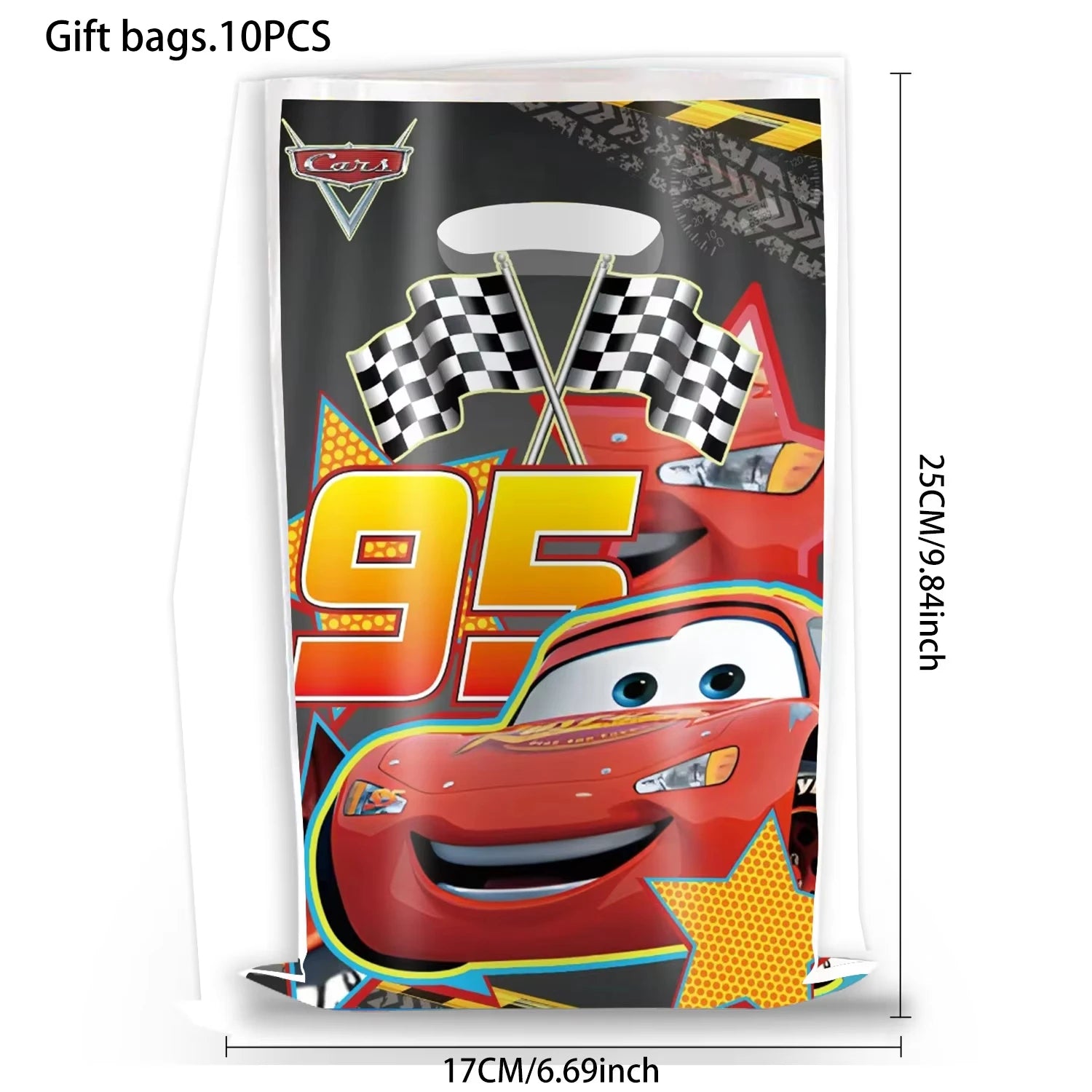 Cars Theme Birthday Party Decoration Tableware Banner Tablecloth Gift Bag Paper Plates Party Favors Toy Set Stamps Bracelets