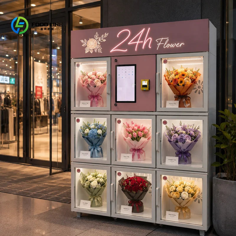 Customized Large Capacity Flower Vending Machine with A 21.5-inch Touch Screen and Refrigeration Function To Keep Flowers Fresh