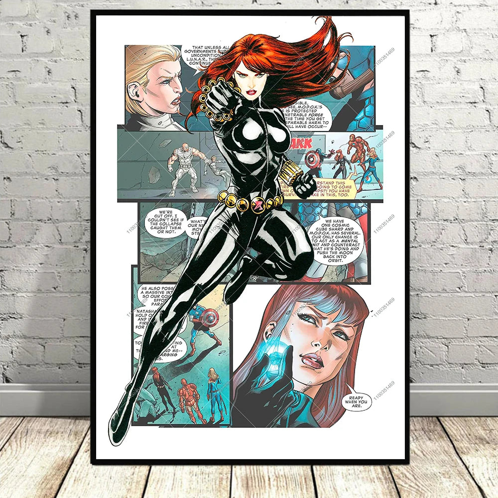 Frameless Marvel Movie Avengers Wall Art Canvas Posters Superhero Spiderman Iron Man Home Decor Children Room Canvas Painting Mu