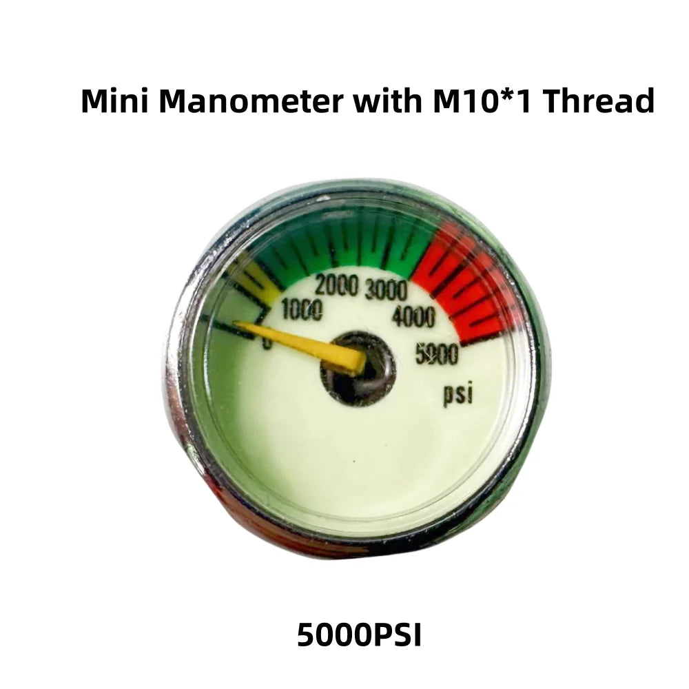 M10*1 HPA Mini Micro Pressure Gauge Manometer Small Profile 600/3500/4000/4500/6000 PSI 250/350 BAR