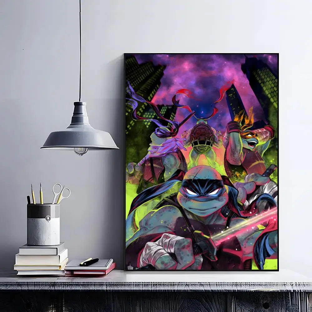 Classic Teenage Mutant Ninja Turtles Poster Posters Retro Kraft Paper Sticker DIY Room Bar Cafe Aesthetic Art Wall