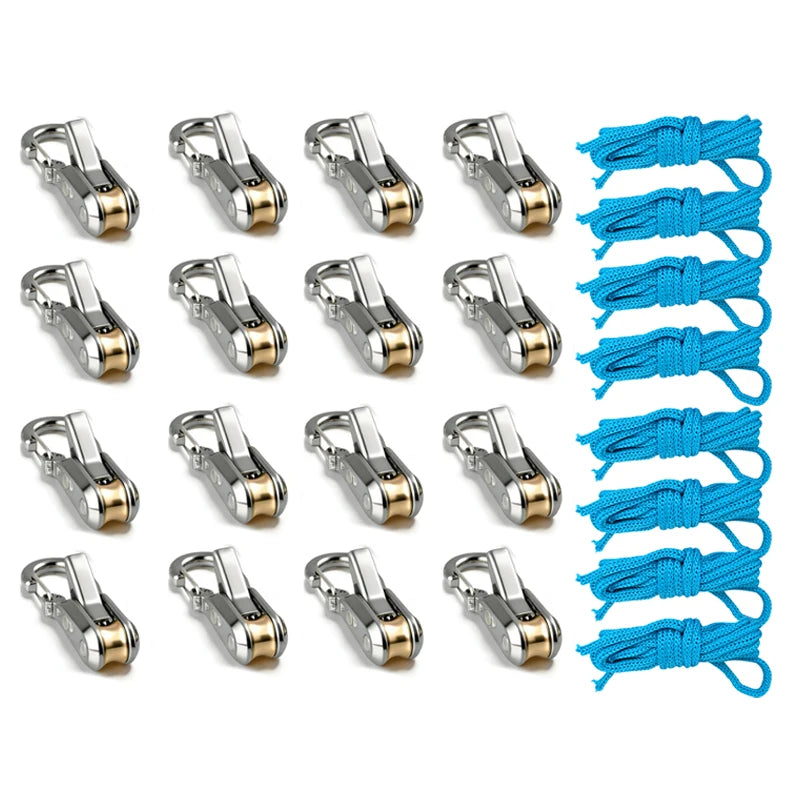Rope Tying Tool And Tensioner with Roller Tensioner, Heavy-Duty Retractable Buckle with Accessory Rope, Suitable for Camping
