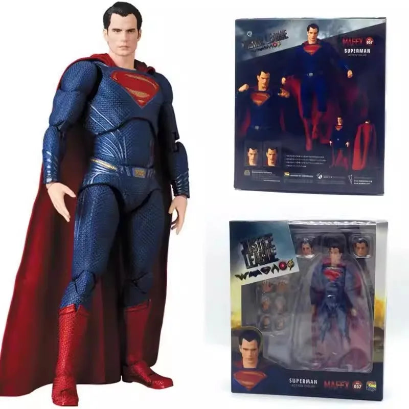 MAF057 Superman Action Figures Joint Mobile Handheld Justice League Superman Boxed Handheld Model Desktop Ornament Gift
