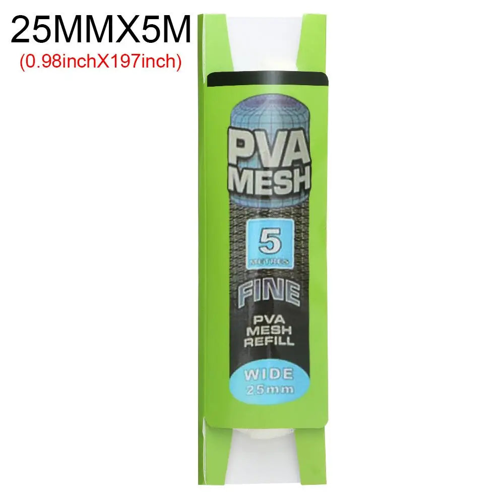 5M/20M Soluble PVA Mesh Bag Refill Carp Feeder Fishing Lures Refill Rig Hook Bait Wrap Bags 25mm 37mm 44mm Fishing Accessories