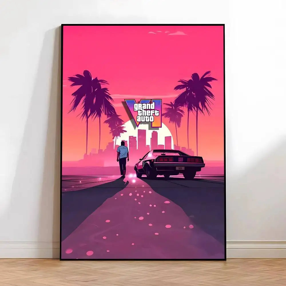 Game Anime G-G-GTAS Manga Posters HD Print Vintage Wall Art Decor for Home Study Room